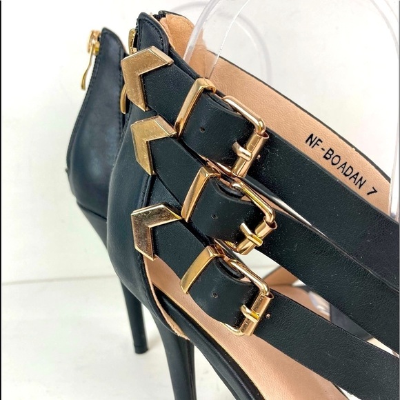 MACHI Black Strappy Boadan Heels/ Sandals   Size 7 - Picture 5 of 14